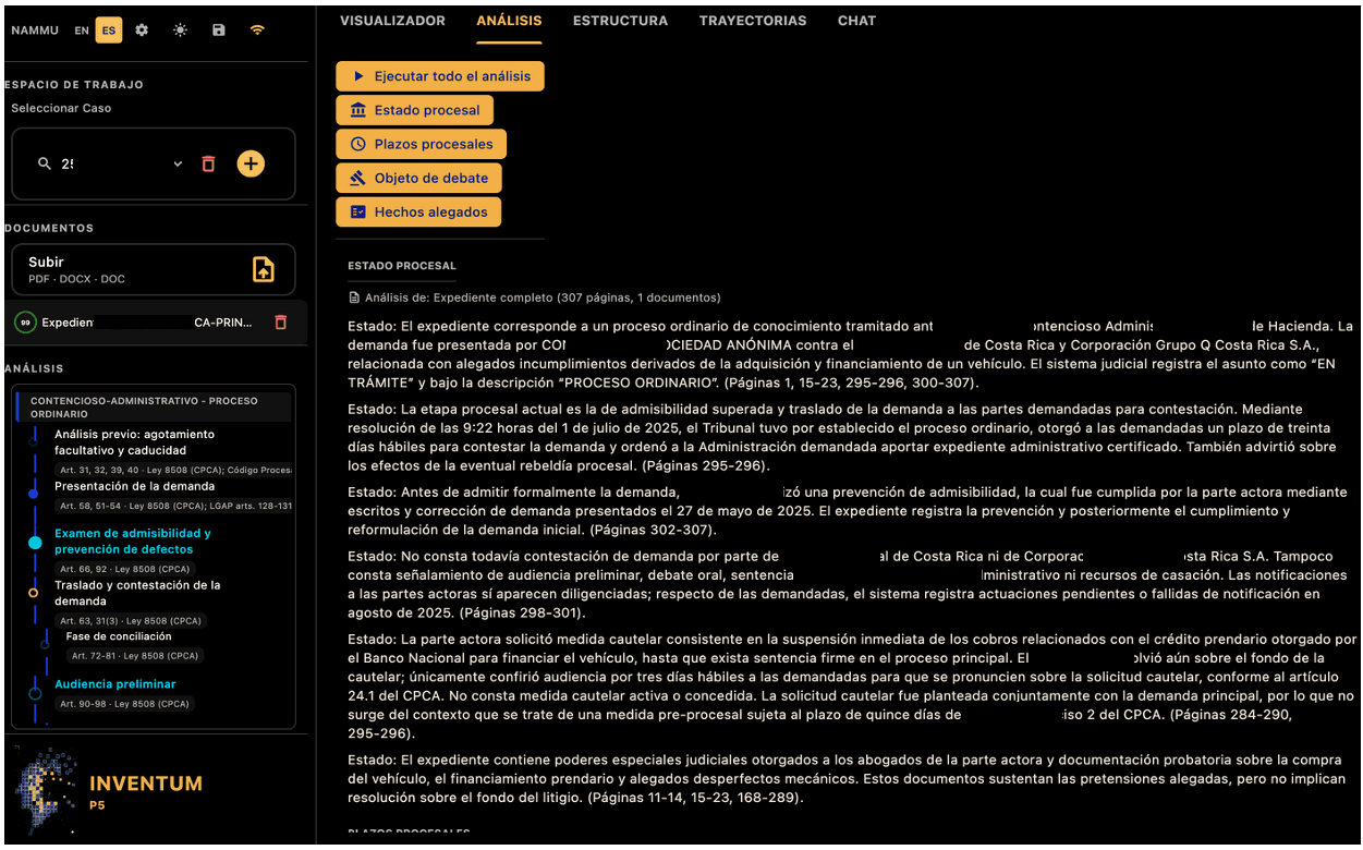 Nammu Análisis — procedural status and legal analysis