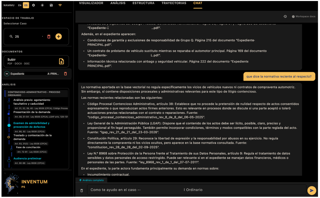 Nammu Chat — Citation-grounded Q&A on your matter files
